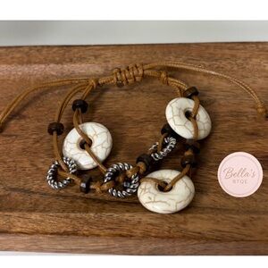 Tan and Cream Bracelet